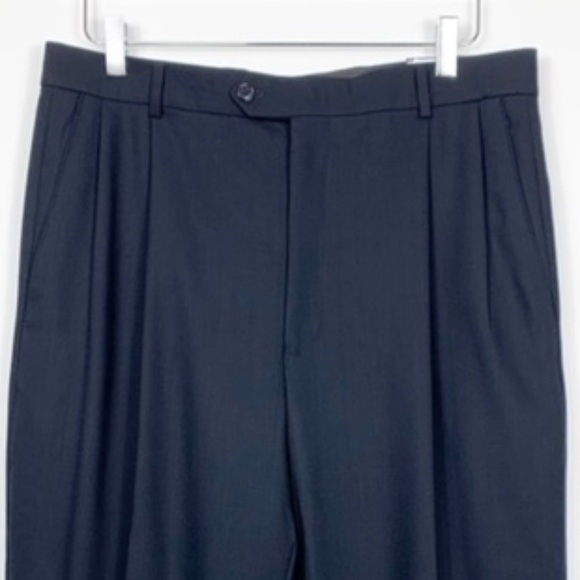 Meeting Street Navy 100% Worsted Wool Dress Slacks - Picture 2 of 8